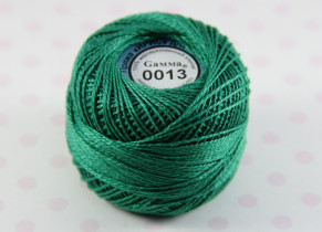 Пряжа Ирис 100% хлопок 10г 82м №0013 изумрудный