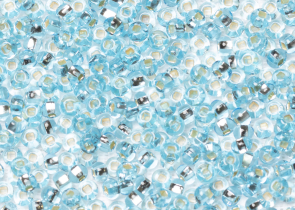 Бисер Чехия круглый 08/0 50 г 67000h прозрачный самый светлый голубой с серебряным прокрасом квадратное отверстие